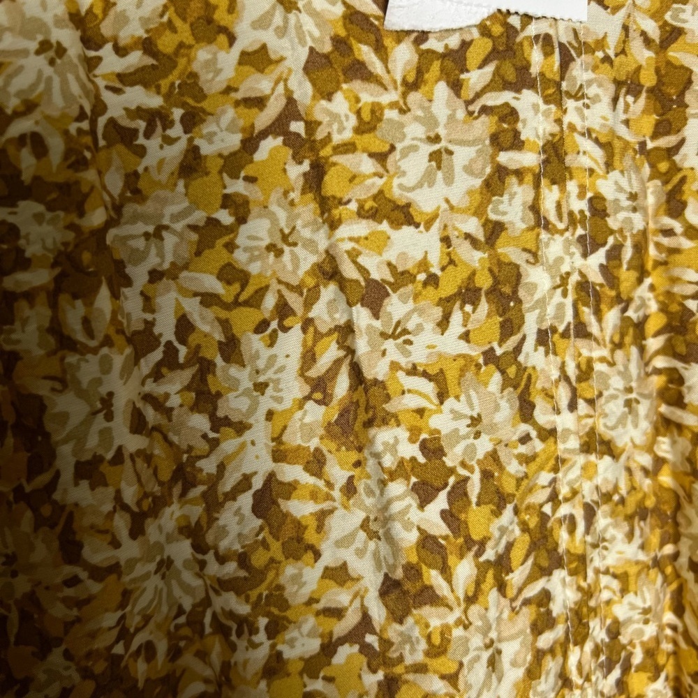 🛍️ Primark Cares Women Floral Tan Midi Dress XS Boho Cottagecore Indie Casual - Picture 5 of 16